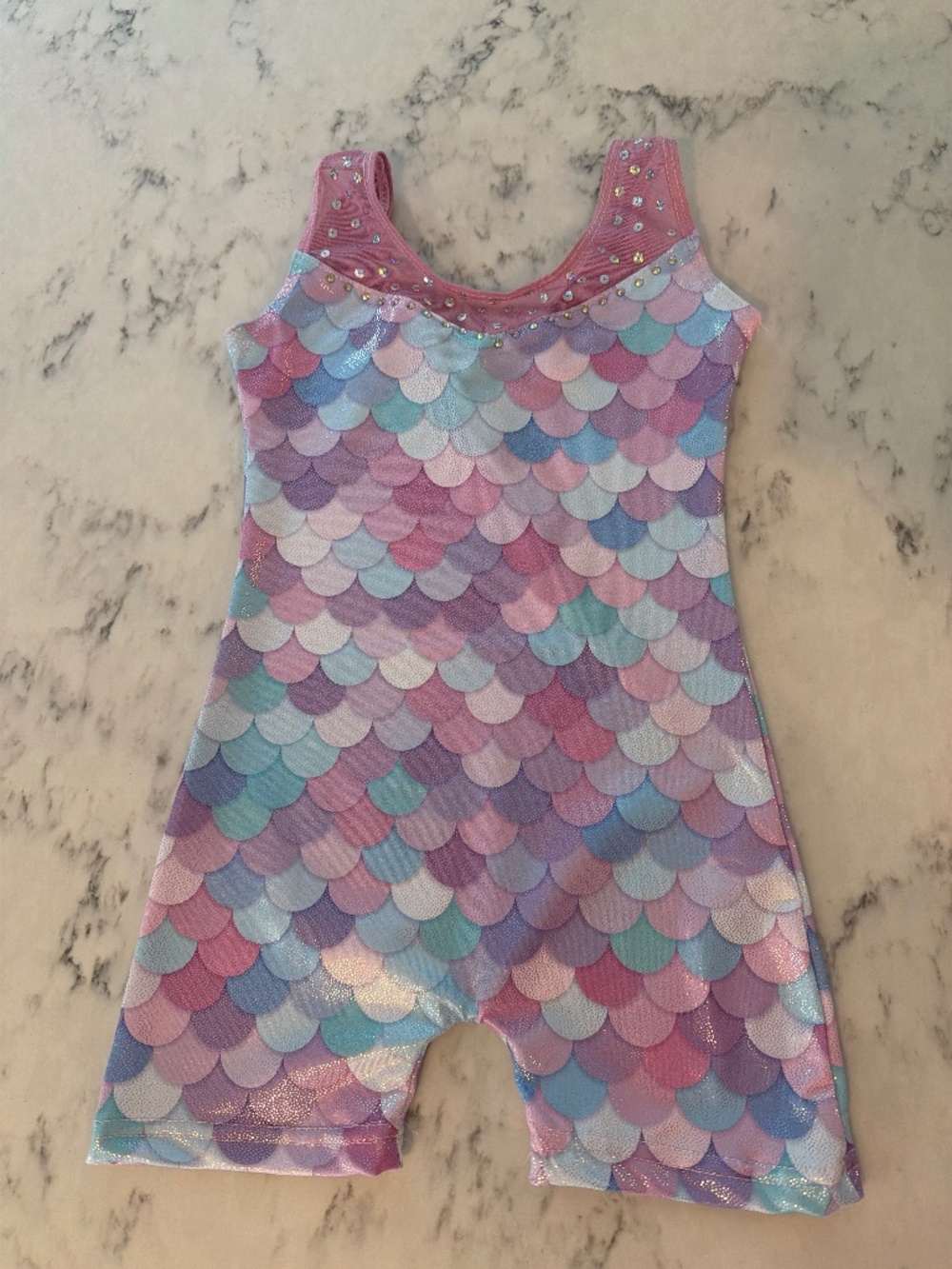 Girls Mermaid Pattern Gymnastics Leotard